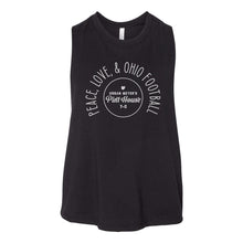 Load image into Gallery viewer, UM Pint House - Peace Love and Football Crop Tank
